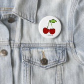 Kersen Illustratie Knop Ronde Button 5,7 Cm (In situ)