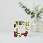  Kersen Illustratie Vierkant Visitekaartje (Staand voorkant)
