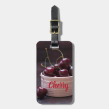 Kersen in roze kom voor fruitliefhebber