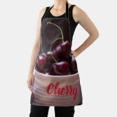 Kersen in roze kom voor fruitliefhebber schort (Insitu)