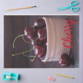 Kersen in roze kom voor fruitliefhebber tissuepapier (Craft)