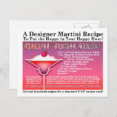 Kersen Jubilee Martini Recept Briefkaart (Voorkant / Achterkant)