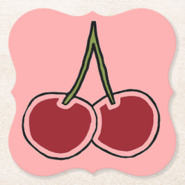 Kersen Kartonnen Onderzetters