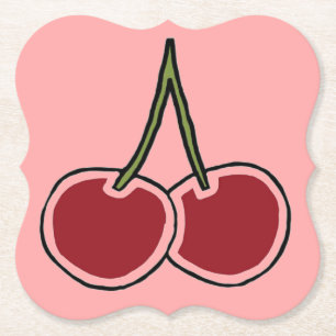 Kersen Kartonnen Onderzetters