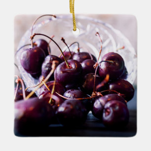 Kersen keramisch ornament