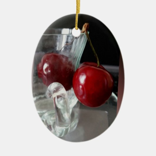 Kersen Keramisch Ornament (Voorkant)