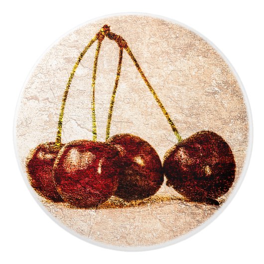 Kersen Keramische Knop (Voorkant)