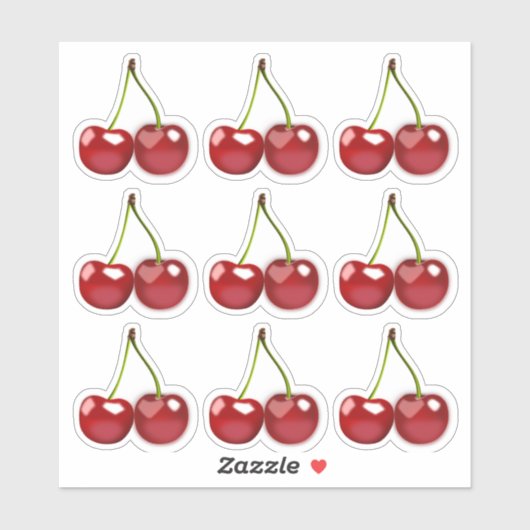 Kersen Kersen Fruit Doorzichtige Stickers (Vel)