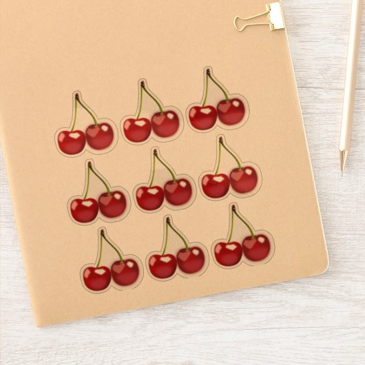 Kersen Kersen Fruit Doorzichtige Stickers (Notitieboek)