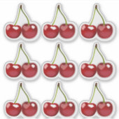 Kersen Kersen Fruit Doorzichtige Stickers (Voorkant)