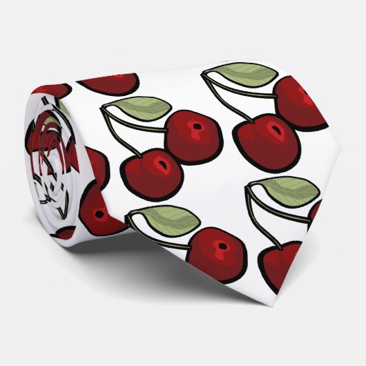 kersen, kersen, kersen, kersen, kerrie.. stropdas (Opgerold)