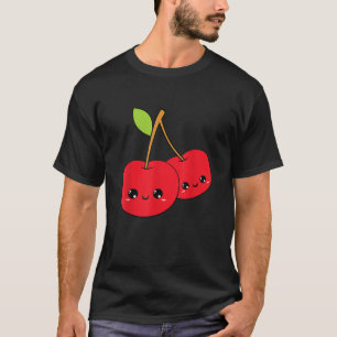 Kersen Kersen Leuke schattige Kawaii  Glimlach T-shirt