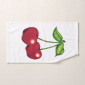 "Kersen" - Kersen op een handdoek met wijnstokken (Handdoek)