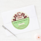 kersen kersenfruit gepersonaliseerd inblikken ronde sticker (Envelop)