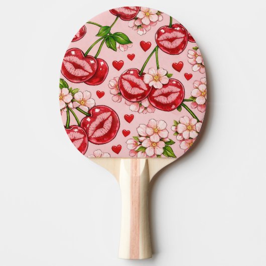 Kersen Kus Ping Pong Bat Tafeltennisbatje (Voorkant)