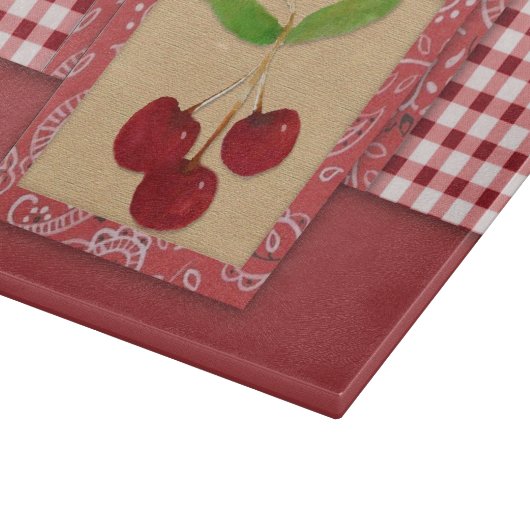 Kersen land glas snijplank (Hoek)