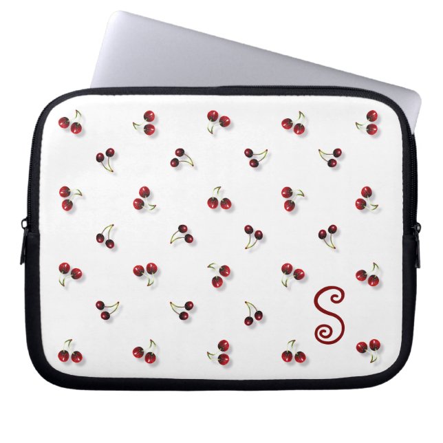 Kersen laptophoes laptop sleeve (Voorkant)