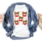 Kersen Leopard Cheetah Bow Coquette Esthetisch T-shirt