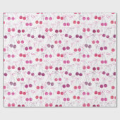 Kersen linten en bogen Waterverf Patroon Cadeaupapier (Vlak)