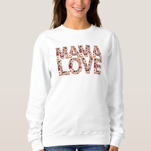 Kersen Mama Love Typography Sweatshirt (Voorkant)