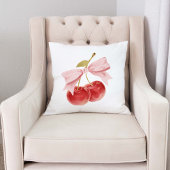 Kersen meisje kamer decor, roze Coquette Bow Cherr Kussen