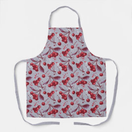 Kersen met blauwe achtergrond schort