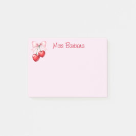 Kersen met Coquette Bow Custom Post-it® Notes