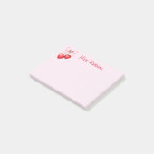 Kersen met Coquette Bow Custom Post-it® Notes (Schuin)