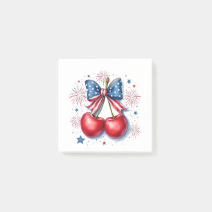 Kersen met Coquette Strik 4 juli Amerikaans   Post-it® Notes