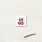Kersen met Coquette Strik 4 juli Amerikaans Post-it® Notes (Op bureau)