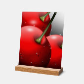 Kersen met dauwdruppels acryl bord (Hoek)