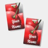 Kersen met dauwdruppels badge (Voor- en achterkant)