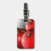 Kersen met dauwdruppels bagagelabel (Voorkant verticaal)