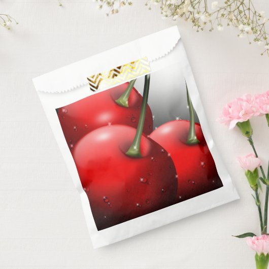 Kersen met dauwdruppels bedankzakje (Gezegeld)