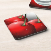 Kersen met dauwdruppels bier onderzetter (Linkerzijde)