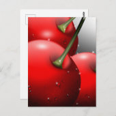 Kersen met dauwdruppels briefkaart (Voorkant / Achterkant)