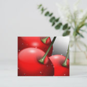 Kersen met dauwdruppels briefkaart (Staand voorkant)