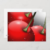 Kersen met dauwdruppels briefkaart (Voorkant / Achterkant)