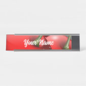 Kersen met dauwdruppels bureau naambordje (Voorkant)