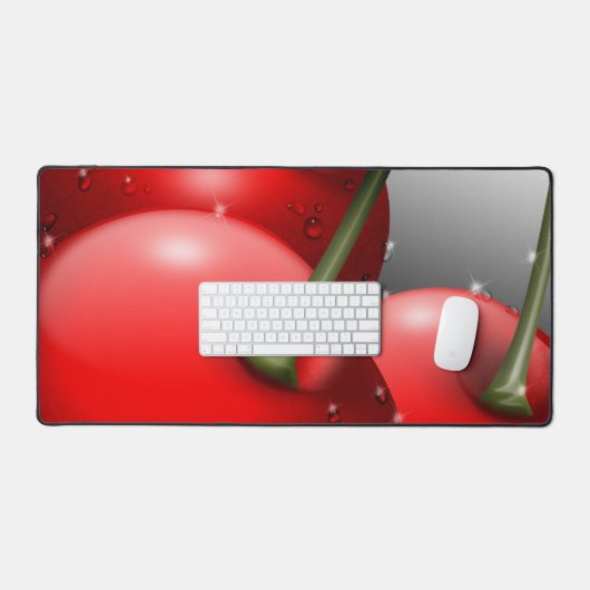 Kersen met dauwdruppels bureaumat (Keyboard & Muis)