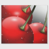 Kersen met dauwdruppels cadeaupapier (Vlak)