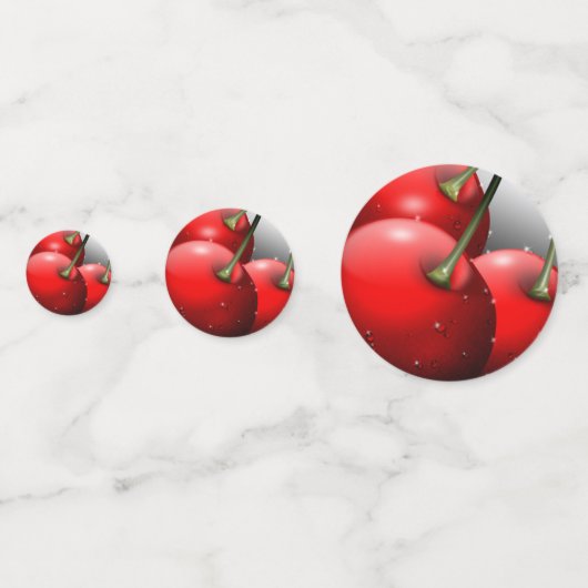 Kersen met dauwdruppels confetti (Voorkanten)