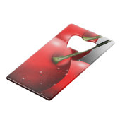 Kersen met dauwdruppels creditkaart flessenopener (Achterkant Gekanteld)