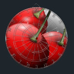 Kersen met dauwdruppels dartbord<br><div class="desc">Heerlijke rode verse kersen sluiten af met dauwdruppels. Digital Art Design Copyright BluedarkArt TheChameleonArt.</div>