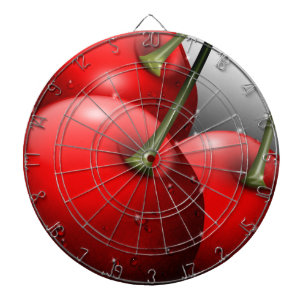 Kersen met dauwdruppels dartbord