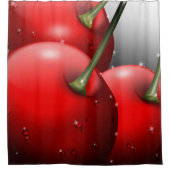 Kersen met dauwdruppels douchegordijn (Voorkant)