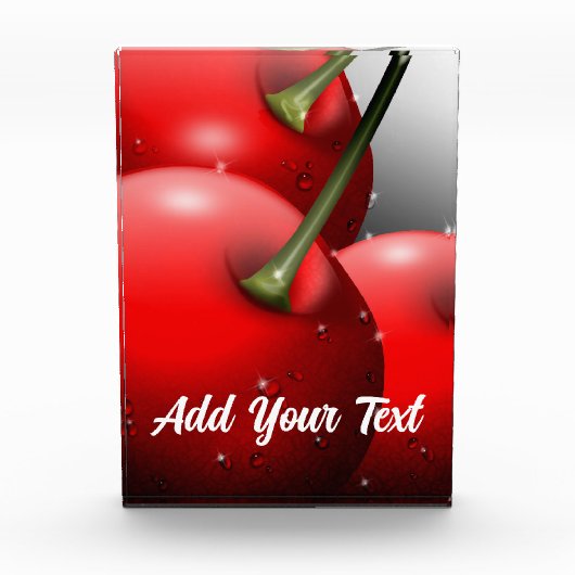 Kersen met dauwdruppels fotoblokken (Voorkant)