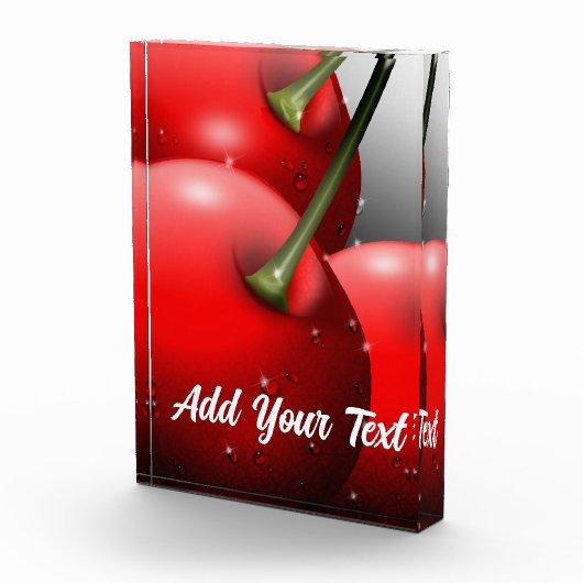 Kersen met dauwdruppels fotoblokken (Rechts)