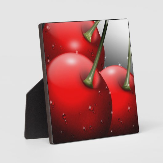 Kersen met dauwdruppels fotoplaat (Voorkant)