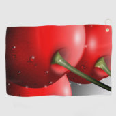 Kersen met dauwdruppels golfhanddoek (Horizontaal)